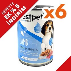 Bestpet - Bestpet Puppy Kuzu Etli Parça Etli ve Jöleli Yavru Köpek Konservesi 400 Gr x 6 Adet