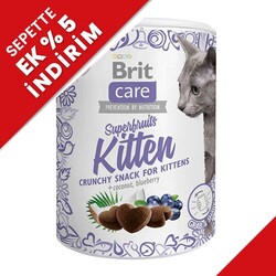 Brit Care - Brit Care Cat Snack Superfruits Kitten Hindistan Cevizi Yaban Mersini Tahılsız Yavru Kedi Ödülü 100 Gr