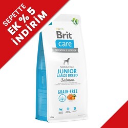 Brit Care - Brit Care Junior Large Somon Büyük Irk Yavru Köpek Maması 12 Kg + 2 Adet Pro Choice Konserve 400 Gr