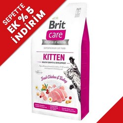 Brit Care - Brit Care Kitten Tavuk ve Hindi Tahılsız Yavru Kedi Maması 2 Kg + Temizlik Mendili