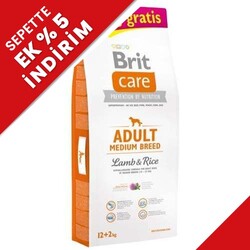 Brit Care - Brit Care Medium Orta Irk Kuzulu Köpek Maması 12 Kg + 2 Kg Bonus Paket (Toplam 14 Kg)