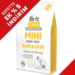 Brit Care - Brit Care Mini Hair Skin Küçük Irk Tahılsız Köpek Maması 2 Kg + Temizlik Mendili