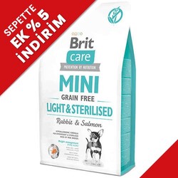 Brit Care - Brit Care Mini Light Kısırlaştırılmış Küçük Irk Tahılsız Köpek Maması 2 Kg + Temizlik Mendili