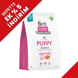 Brit Care - Brit Care Puppy Somonlu Yavru Tahılsız Köpek Maması 3 Kg + Temizlik Mendili