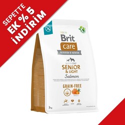 Brit Care - Brit Care Senior Light Tahılsız Yaşlı Köpek Maması 3 Kg + Temizlik Mendili