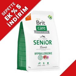 Brit Care - Brit Care Senior Kuzu Etli Yaşlı Köpek Maması 3 Kg + Temizlik Mendili