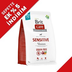 Brit Care - Brit Care Sensitive Geyik Etli ve Patatesli Tahılsız Köpek Maması 3 Kg + Temizlik Mendili