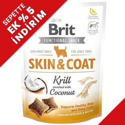 Brit Care - Brit Snack Skin Coat Kril Hindistan Cevizi Deri Ve Tüy Sağlığı Tahılsız Köpek Ödülü 150 Gr