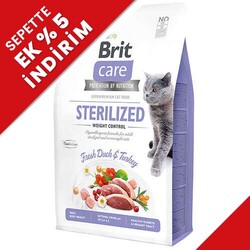 Brit Care - Brit Care Sterilised Ördek ve Hindi Tahılsız Kısırlaştırılmış Kedi Maması 2 Kg + Temizlik Mendili