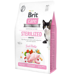 Brit Care - Brit Care Sterilised Sensitive Tavşan Tahılsız Kısırlaştırılmış Kedi Maması 7 Kg + Brit Dental Kedi Ödülü 50 Gr