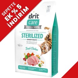 Brit Care - Brit Care Sterilised Urinary Tavuk Tahılsız Kısırlaştırılmış Kedi Maması 2 Kg + Temizlik Mendili