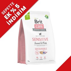 Brit Care - Brit Care Sustainable Böcek ve Balık Hassas Deri ve Sindirim Köpek Maması 3 Kg + Temizlik Mendili