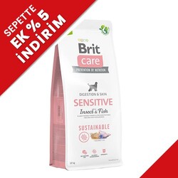 Brit Care - Brit Care Sustainable Böcek ve Balık Hassas ve Sindirim Köpek Maması 12 Kg + 2 Adet Pro Choice Konserve 400 Gr