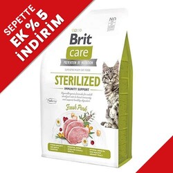 Brit Care - Brit Care Tahılsız Domuz Bağışıklık Destekleyici Kısır Kedi Maması 2 Kg + Temizlik Mendili