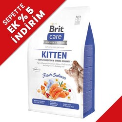 Brit Care - Brit Care Tahılsız Somonlu Bağışıklık Destekleyici Yavru Kedi Maması 2 Kg + Temizlik Mendili