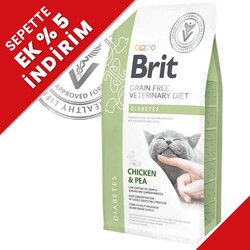 Brit Care - Brit Veterinary Diets Diabetes Tahılsız Tavuk Bezelye Kedi Maması 2 Kg + Temizlik Mendili