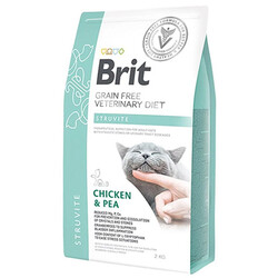 Brit Care - Brit Veterinary Diets Struvite Tahılsız Tavuk Bezelye Kedi Maması 2 Kg + Temizlik Mendili