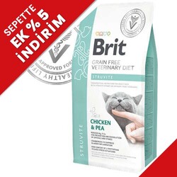 Brit Care - Brit Veterinary Diets Struvite Tahılsız Tavuk Bezelye Kedi Maması 2 Kg + Temizlik Mendili