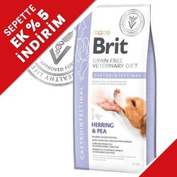 Brit Veterinary Diets Gastrointestinal Tahılsız Ringa Balıklı Köpek Maması 12 Kg + Temizlik Mendili - Thumbnail