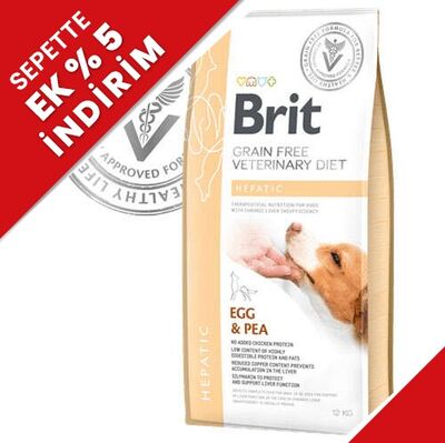 Brit Veterinary Diets Hepatic Tahılsız Yumurta Bezelye Köpek Maması 2 Kg + Temizlik Mendili