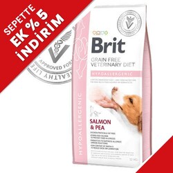 Brit Care - Brit Veterinary Diets Hypoallergenic Tahılsız Somon Bezelye Köpek Maması 12 Kg + Temizlik Mendili