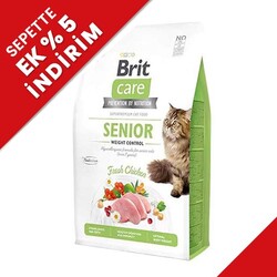 Brit Care - Brit Care Senior Tavuk Tahılsız Yaşlı Kedi Maması 2 Kg + Temizlik Mendili