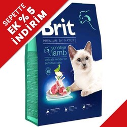 Brit Care - Brit Premium Sensitive Hassas Kuzulu Kedi Maması 8 Kg + Temizlik Mendili