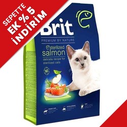 Brit Premium Sterilised Kısırlaştırılmış Somonlu Kedi Maması 8 Kg + Brit Dental Kedi Ödülü 50 Gr - Thumbnail