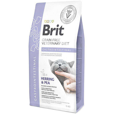 Brit Veterinary Diets Gastrointestinal Tahılsız Ringa Balıklı Kedi Maması 5 Kg + Temizlik Mendili