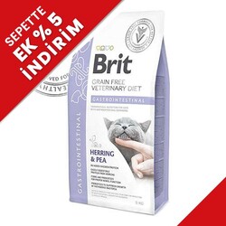 Brit Veterinary Diets Gastrointestinal Tahılsız Ringa Balıklı Kedi Maması 5 Kg + Temizlik Mendili - Thumbnail