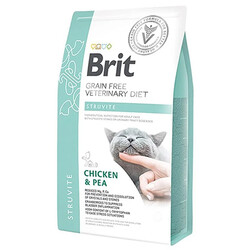 Brit Veterinary Diets Struvite Tahılsız Tavuk Bezelye Kedi Maması 5 Kg + Temizlik Mendili - Thumbnail
