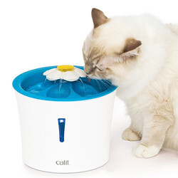 Catit - Catit 43747W Blue Flower Fountain Led Işıklı Otomatik Kedi Su Sebili 3 Lt