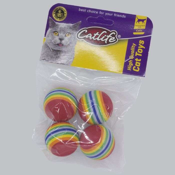 Catlife 201585 Karışık Renkli Kedi Topu Oyuncak (4lü Paket) Kedi