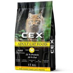 Cex - Cex Premium Tavuk Etli Kedi Maması 15 Kg + 5 Adet 400 Gr Cex Konserve