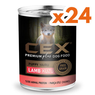 Cex Parça Etli Puppy Tahılsız Kuzulu Yavru Köpek Konservesi 415 Gr x 24 Adet