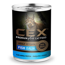 Cex - Cex Parça Etli Tahılsız Balıklı Kedi Konservesi 415 Gr