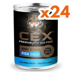 Cex - Cex Parça Etli Tahılsız Balıklı Köpek Konservesi 415 Gr x 24 Adet