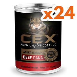 Cex - Cex Parça Etli Tahılsız Dana Etli Köpek Konservesi 415 Gr x 24 Adet