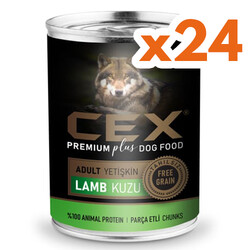 Cex - Cex Parça Etli Tahılsız Kuzulu Köpek Konservesi 415 Gr x 24 Adet