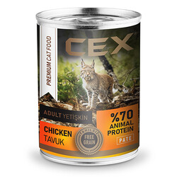 Cex - Cex Tavuklu Yetişkin Tahılsız Kedi Konservesi 415 Gr