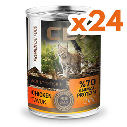 Cex - Cex Tavuklu Yetişkin Tahılsız Kedi Konservesi 415 Gr x 24 Adet