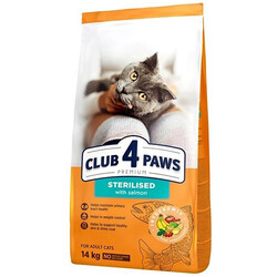 Club4Paws - Club4Paws Premium Sterilised Somonlu Kısırlaştırılmış Kedi Maması 14 Kg 