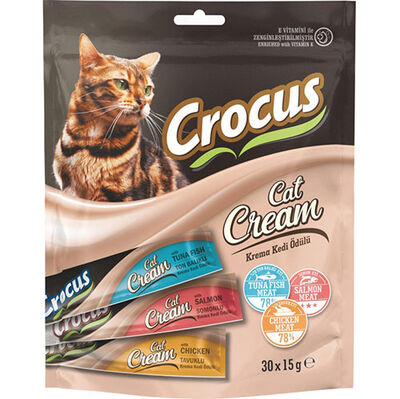 Crocus Multipack Krema Ek Besin Takviyesi Kedi Ödülü 30x15 Gr