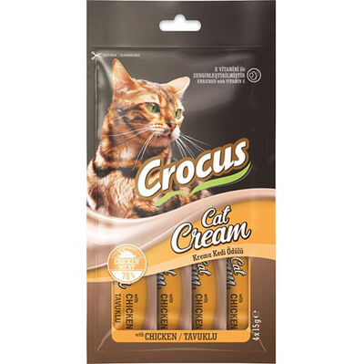 Crocus Tavuklu Krema Ek Besin Takviyesi Kedi Ödülü 4x15 Gr