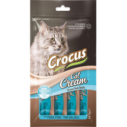 Crocus - Crocus Ton Balıklı Krema Ek Besin Takviyesi Kedi Ödülü 4x15 Gr