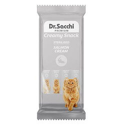 Dr.Sacchi - Dr. Sacchi Creamy Snack Sterilised Salmon Sıvı Kedi Ödülü 14 Gr - 4 lü Paket