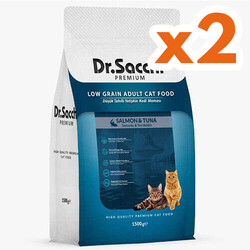 Dr.Sacchi - Dr. Sacchi Sensitive Somon ve Ton Balıklı Kedi Maması 1,5 Kg x 2 Adet