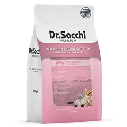 Dr.Sacchi - Dr.Sacchi Düşük Tahıllı Biftek ve Kuzu Etli Yavru Kedi Maması 1 Kg 