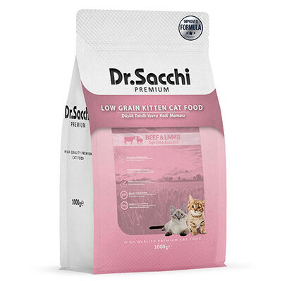 Dr.Sacchi Düşük Tahıllı Biftek ve Kuzu Etli Yavru Kedi Maması 1 Kg 