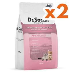 Dr.Sacchi - Dr.Sacchi Düşük Tahıllı Biftek ve Kuzu Etli Yavru Kedi Maması 1 Kg x 2 Adet